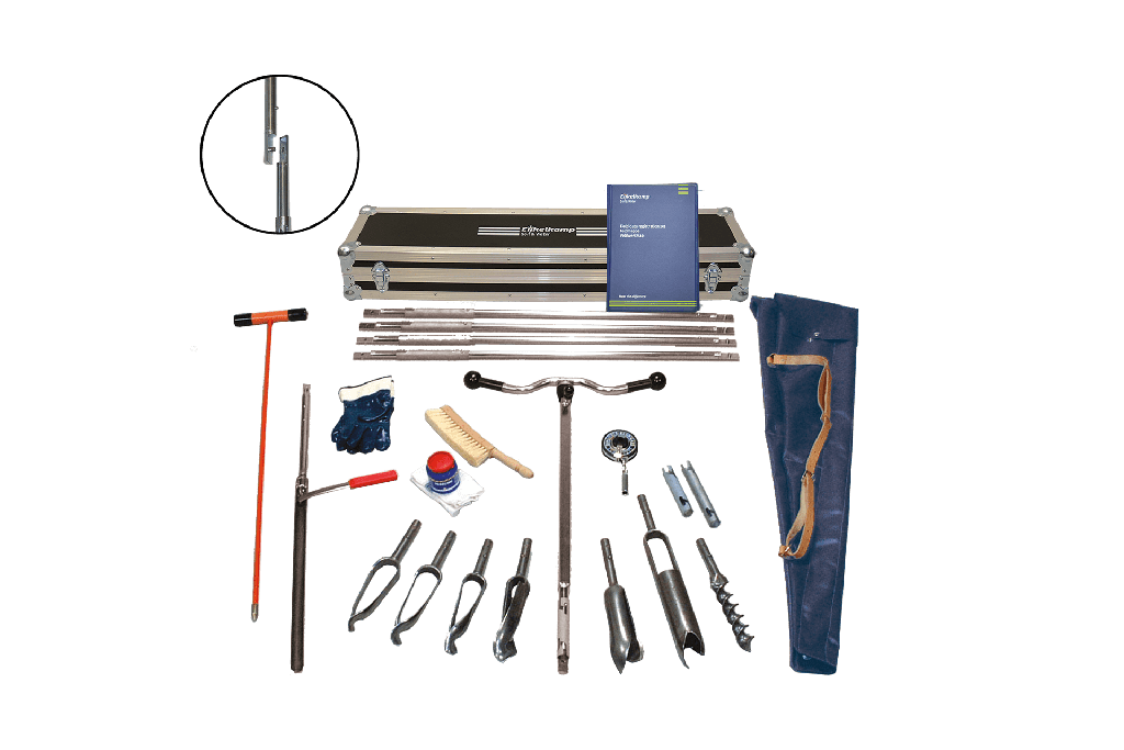Ergonomical auger set for heterog. soils