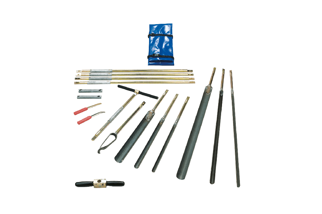 Gouge auger set, Two-piece, light, bay.
