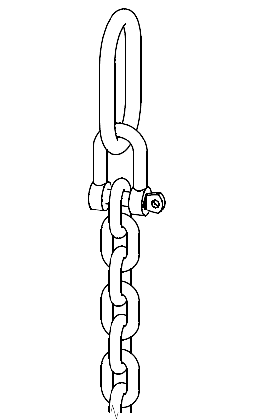 Chain for lever, length 100 cm