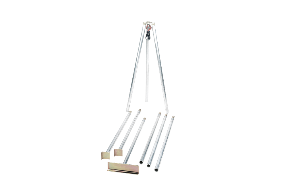 Aluminium tripod, cap 6.5 kN (650 kgf)